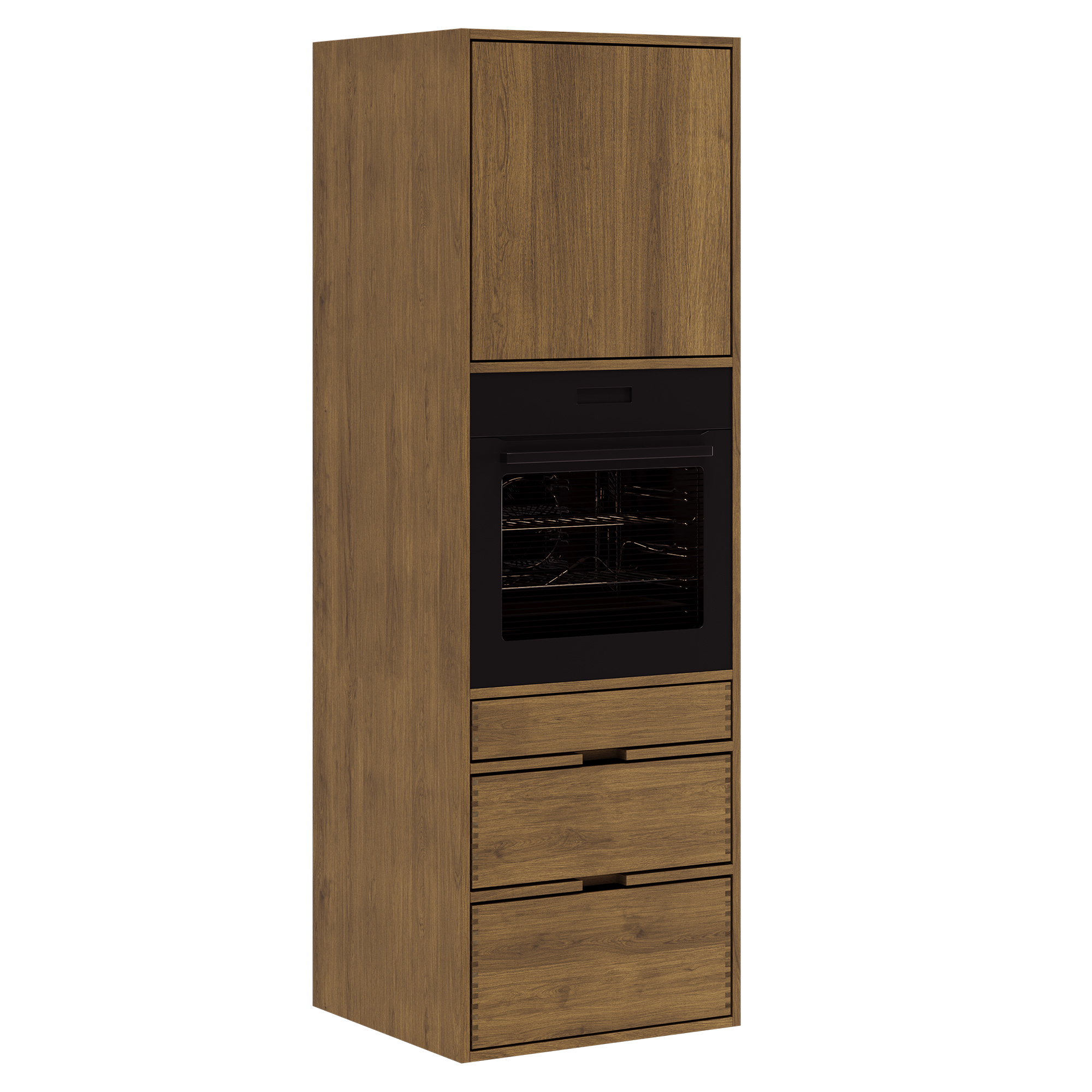 60 cm Dark Stained Just Wood Tall Cabinet for Oven