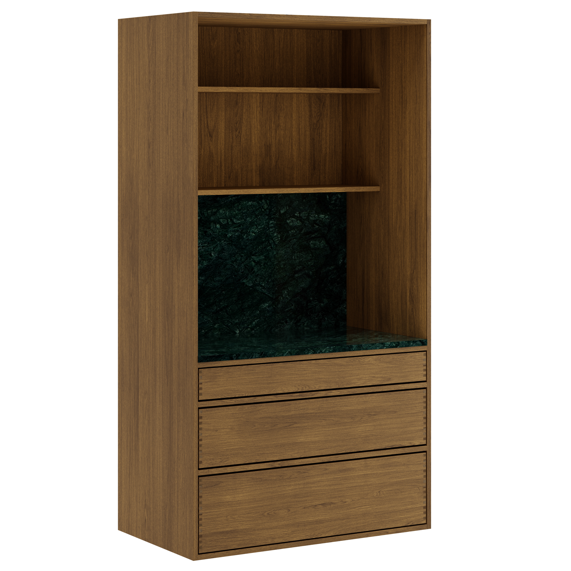 100 cm Dark Stained Just Wood Push Barista Cabinet