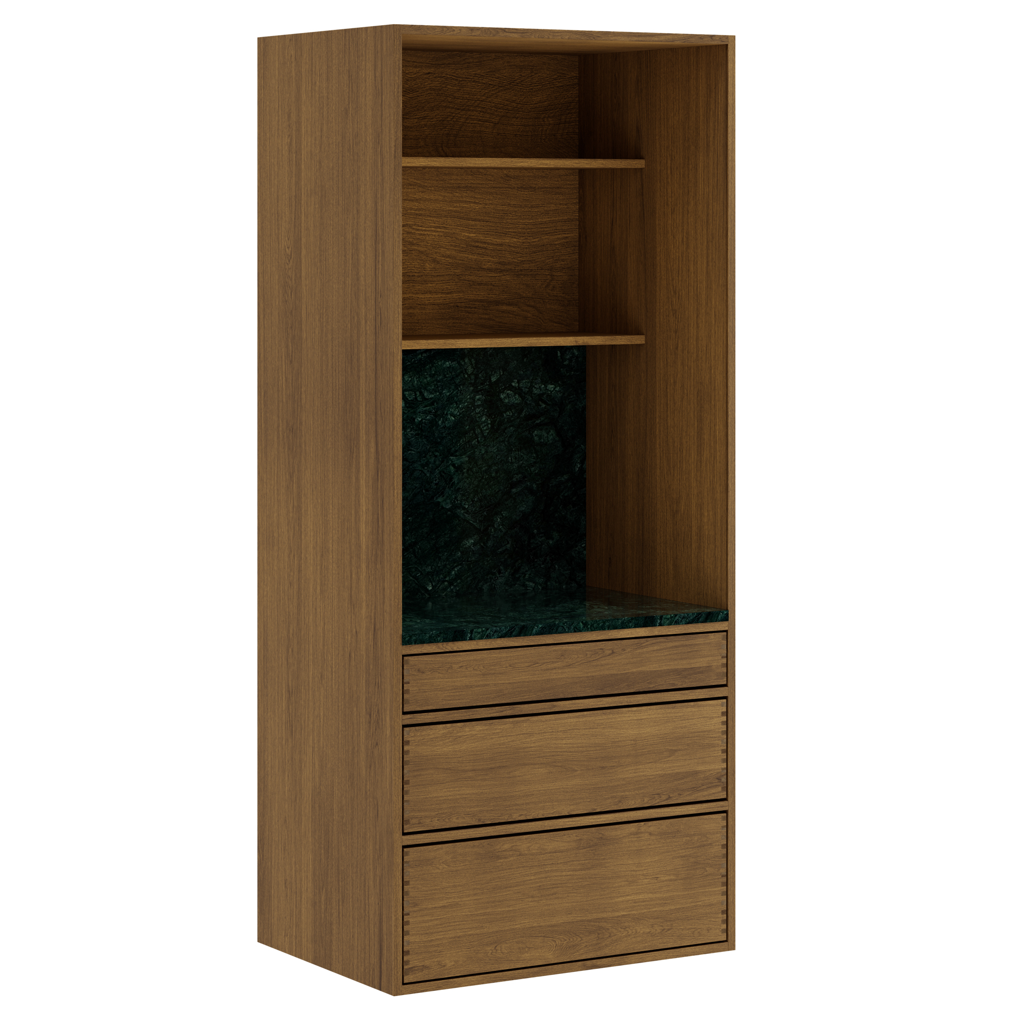 80 cm Dark Stained Just Wood Push Barista Cabinet