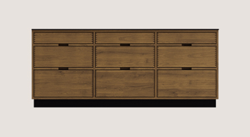 Carpenter Kitchen Island - Dark Oiled 3 cabinets