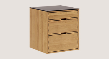 Light Oiled Carpenter Base Cabinet with grip