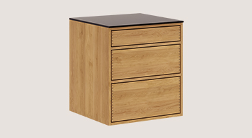 Light Oiled Carpenter Base Cabinet with push
