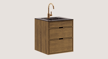 Dark Oiled Carpenter Sink Cabinet with grip