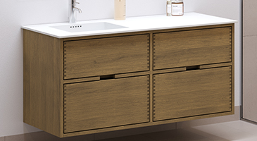 Carpenter bathroom furniture with 4 drawers