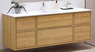 Carpenter bathroom furniture with 6 drawers