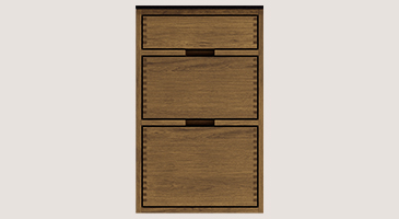 Dark Oiled Carpenter Front for Dishwasher