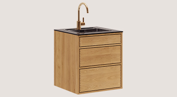 Light Oiled Carpenter Sink Cabinet