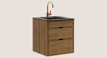 Dark Oiled Carpenter Sink Cabinet